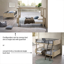 Melea Single Rubberwood Convertible Bunk Bed